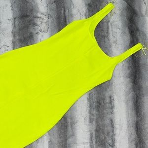 Neon Yellow Midi Dress